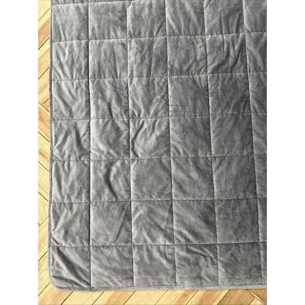 Luxome Weighted Blanket Navy Blue 13# 60x80 Glass Beads Plush Adult Throw